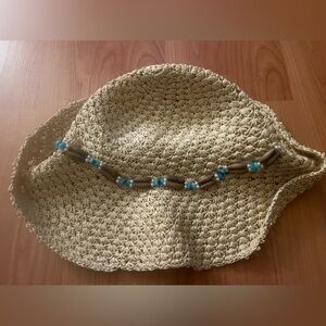 Vintage Kathy Jeanne Paper Straw Floppy Women's Size OSFA